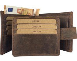 Portemonnee heren cognac rfid anti skim billfold - Arrigo Leather Goods