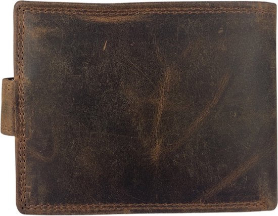 Portemonnee heren cognac rfid anti skim billfold - Arrigo Leather Goods