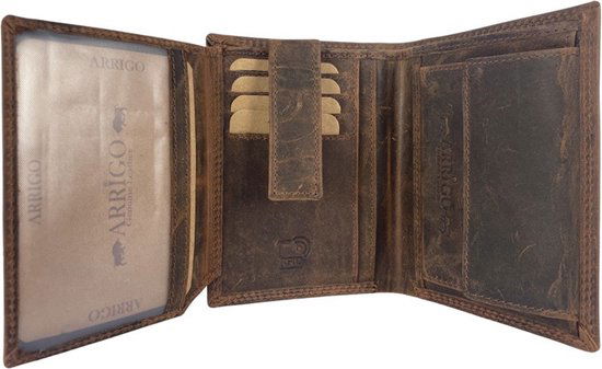 Portemonnee heren cognac rfid anti skim heren portemonnee echt leer - Arrigo.nl