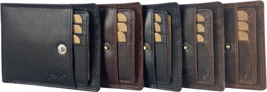 Portemonnee heren donkerbruin rfid anti skim - Arrigo Leather Goods