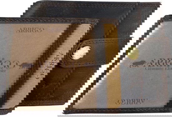 Portemonnee heren donkerbruin rfid anti skim - Arrigo Leather Goods