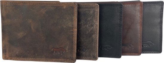 Portemonnee heren plat model donkerbruin leer heren portemonnee bruin arrigo - Arrigo.nl