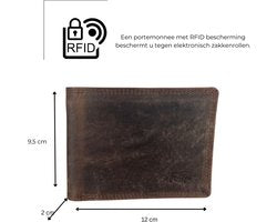 Portemonnee heren plat model donkerbruin leer heren portemonnee bruin arrigo - Arrigo.nl