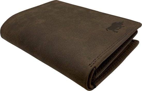 Portemonnee heren portefeuille heren arrigo portemonnee billfold model donkerbruin buffelleer - Arrigo Leather Goods