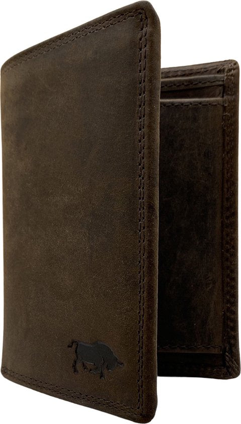 Portemonnee heren portefeuille heren arrigo portemonnee billfold model donkerbruin buffelleer - Arrigo Leather Goods