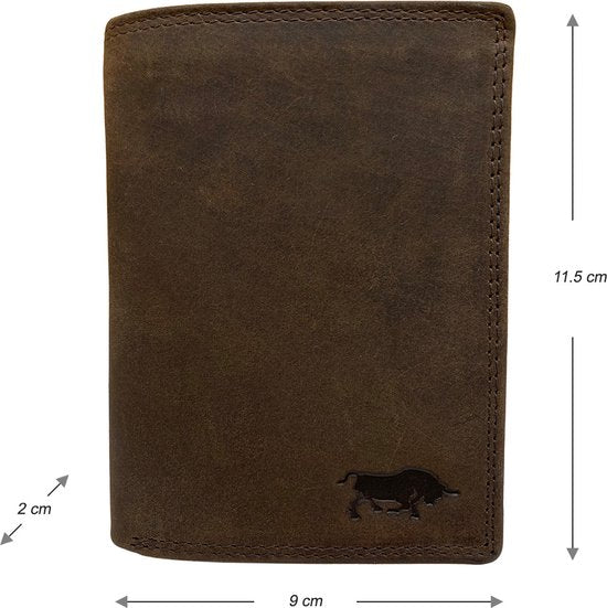 Portemonnee heren portefeuille heren arrigo portemonnee billfold model donkerbruin buffelleer - Arrigo Leather Goods