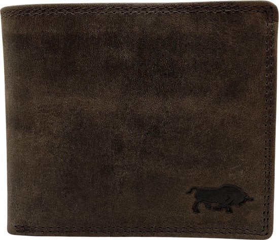 Portemonnee heren portefeuille heren arrigo portemonnee billfold model donkerbruin buffelleer - Arrigo Leather Goods
