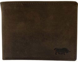 Portemonnee heren portefeuille heren arrigo portemonnee billfold model donkerbruin buffelleer - Arrigo Leather Goods