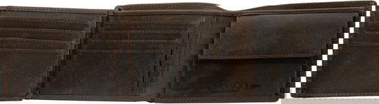 Portemonnee heren portefeuille heren arrigo portemonnee billfold model donkerbruin buffelleer - Arrigo Leather Goods