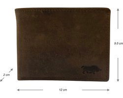 Portemonnee heren portefeuille heren arrigo portemonnee billfold model donkerbruin buffelleer - Arrigo Leather Goods