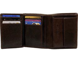 Portemonnee heren portefeuille heren arrigo portemonnee billfold model donkerbruin rundleer - Arrigo Leather Goods