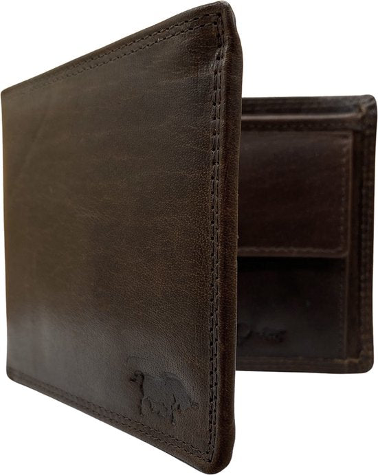 Portemonnee heren portefeuille heren arrigo portemonnee billfold model donkerbruin rundleer - Arrigo Leather Goods
