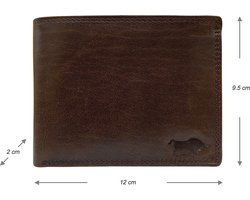 Portemonnee heren portefeuille heren arrigo portemonnee billfold model donkerbruin rundleer - Arrigo Leather Goods