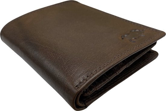 Portemonnee heren portefeuille heren arrigo portemonnee billfold model donkerbruin rundleer - Arrigo Leather Goods