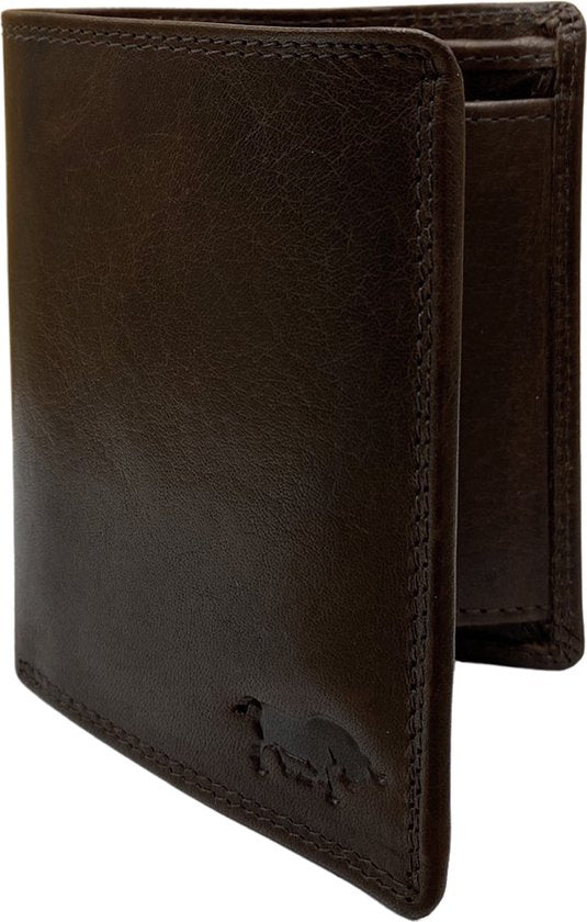 Portemonnee heren portefeuille heren arrigo portemonnee billfold model donkerbruin rundleer - Arrigo Leather Goods
