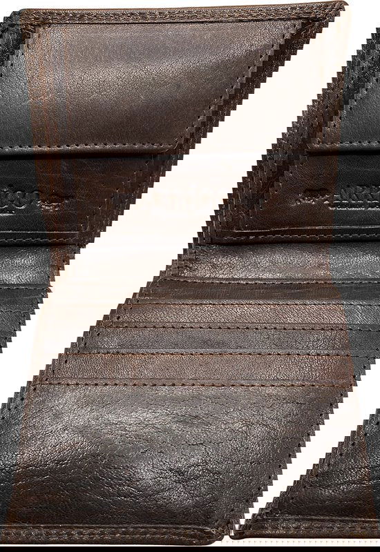 Portemonnee heren portefeuille heren arrigo portemonnee billfold model donkerbruin rundleer - Arrigo Leather Goods