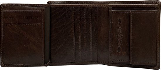 Portemonnee heren portefeuille heren arrigo portemonnee billfold model donkerbruin rundleer - Arrigo Leather Goods