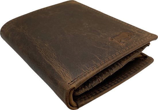 Portemonnee heren portefeuille heren arrigo portemonnee billfold model lichtbruin buffelleer - Arrigo Leather Goods