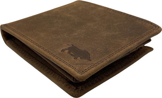 Portemonnee heren portefeuille heren arrigo portemonnee billfold model lichtbruin buffelleer - Arrigo Leather Goods