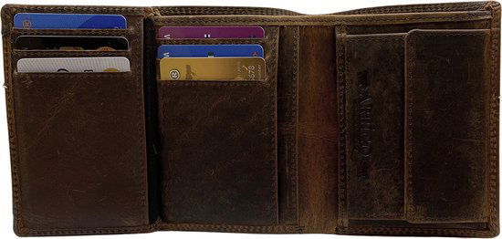 Portemonnee heren portefeuille heren arrigo portemonnee billfold model lichtbruin buffelleer - Arrigo.nl