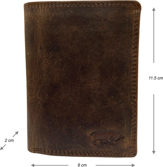 Portemonnee heren portefeuille heren arrigo portemonnee billfold model lichtbruin buffelleer - Arrigo.nl