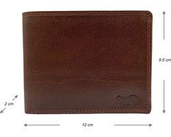 Portemonnee heren portefeuille heren arrigo portemonnee billfold model lichtbruin rundleer - Arrigo Leather Goods