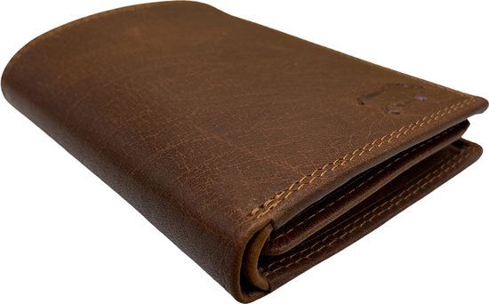 Portemonnee heren portefeuille heren arrigo portemonnee billfold model lichtbruin rundleer - Arrigo Leather Goods