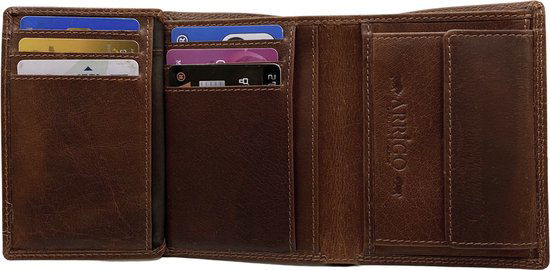 Portemonnee heren portefeuille heren arrigo portemonnee billfold model lichtbruin rundleer - Arrigo Leather Goods