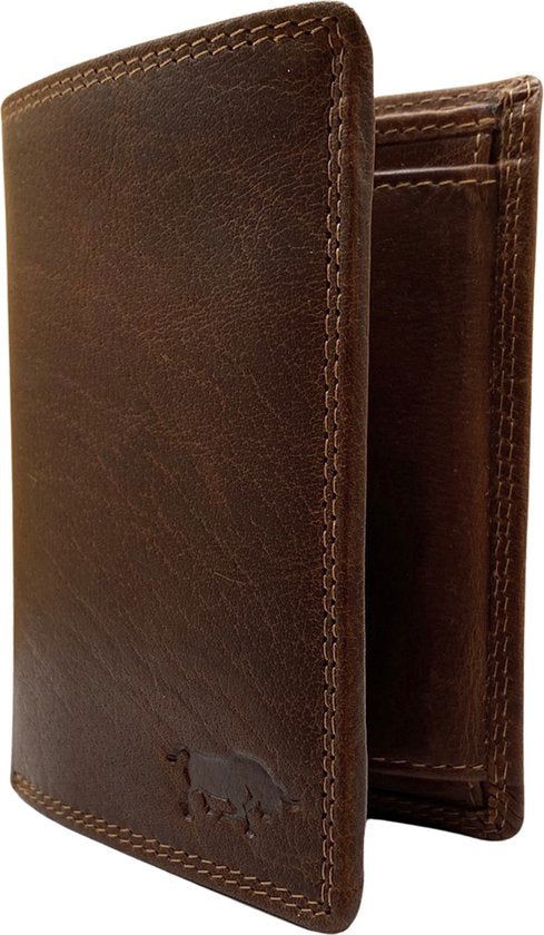 Portemonnee heren portefeuille heren arrigo portemonnee billfold model lichtbruin rundleer - Arrigo Leather Goods