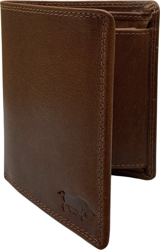 Portemonnee heren portefeuille heren arrigo portemonnee billfold model lichtbruin rundleer - Arrigo Leather Goods