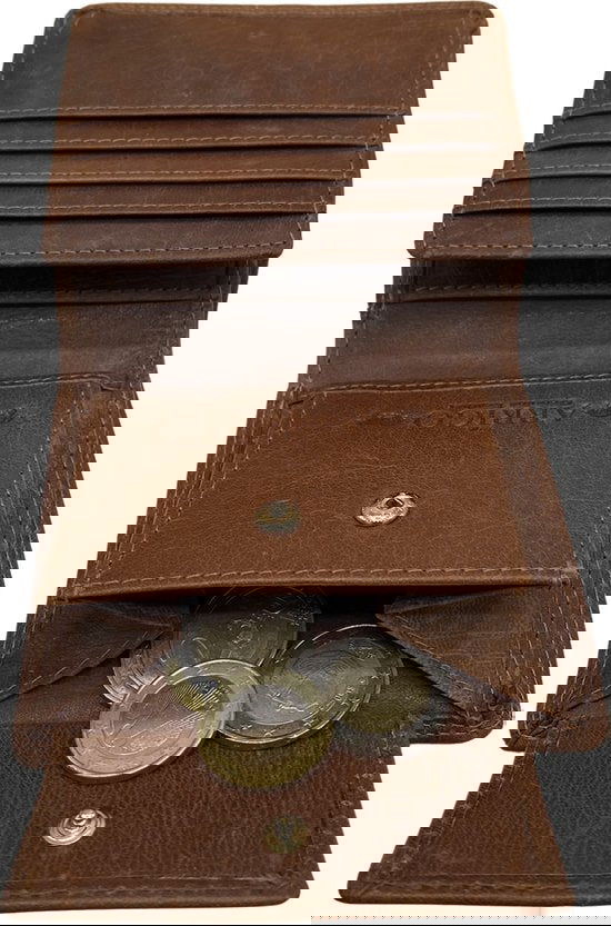 Portemonnee heren portefeuille heren arrigo portemonnee billfold model lichtbruin rundleer - Arrigo Leather Goods