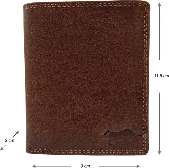 Portemonnee heren portefeuille heren arrigo portemonnee billfold model lichtbruin rundleer - Arrigo Leather Goods