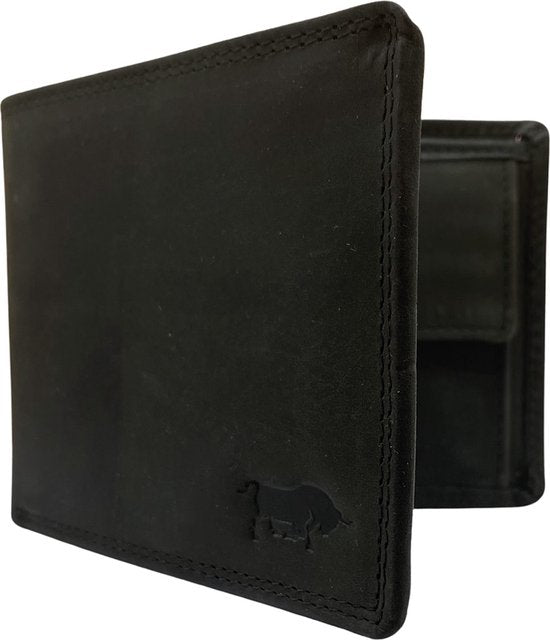 Portemonnee heren portefeuille heren arrigo portemonnee billfold model zwart buffelleer - Arrigo Leather Goods