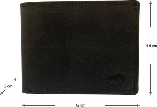 Portemonnee heren portefeuille heren arrigo portemonnee billfold model zwart buffelleer - Arrigo Leather Goods