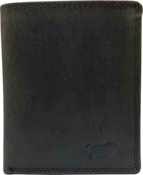 Portemonnee heren portefeuille heren arrigo portemonnee billfold model zwart buffelleer - Arrigo Leather Goods
