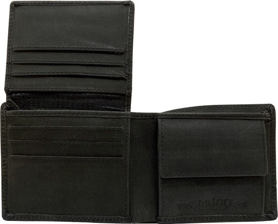 Portemonnee heren portefeuille heren arrigo portemonnee billfold model zwart buffelleer - Arrigo Leather Goods