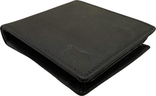 Portemonnee heren portefeuille heren arrigo portemonnee billfold model zwart buffelleer - Arrigo Leather Goods