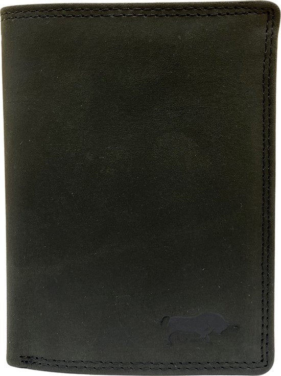 Portemonnee heren portefeuille heren arrigo portemonnee billfold model zwart buffelleer - Arrigo Leather Goods