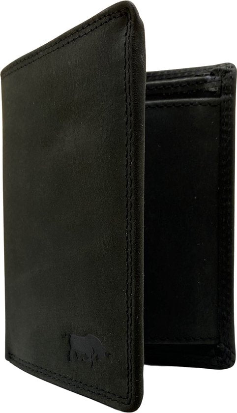 Portemonnee heren portefeuille heren arrigo portemonnee billfold model zwart buffelleer - Arrigo Leather Goods