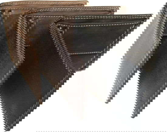 Portemonnee heren portefeuille heren billfold leer buffelleer cognac - Arrigo.nl