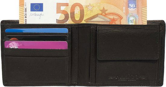 Portemonnee heren portefeuille heren rfid billfold leer zwart arrigo - Arrigo Leather Goods