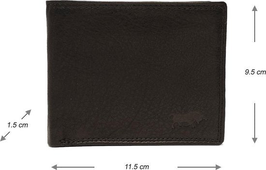 Portemonnee heren portefeuille heren rfid billfold leer zwart arrigo - Arrigo Leather Goods