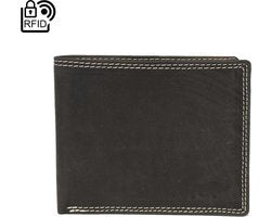 Portemonnee heren portefeuille heren rfid leer buffelleer zwart - Arrigo Leather Goods