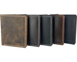 Portemonnee heren portemonnee dames cognac klein lichtbruin anti skim lederen - Arrigo Leather Goods