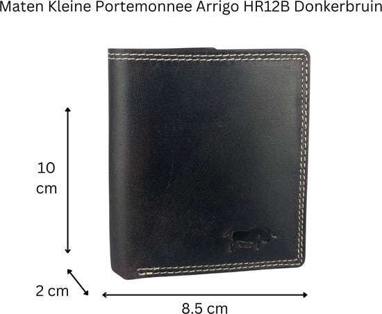 Portemonnee heren portemonnee dames cognac klein lichtbruin anti skim lederen - Arrigo Leather Goods