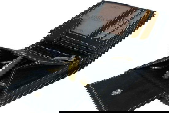 Portemonnee heren zwart klein lederen portefeuille heren anti skim heren - Arrigo.nl