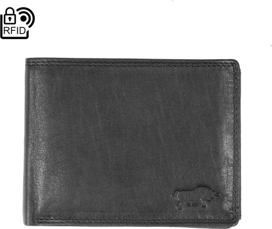 Portemonnee heren zwart rfid anti skim echt leer - Arrigo.nl