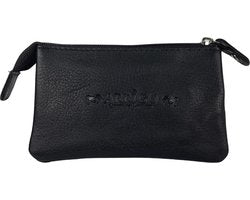 Portemonnee heren zwart soepel leer sleuteletui met rits kleine portemonnee - Arrigo Leather Goods