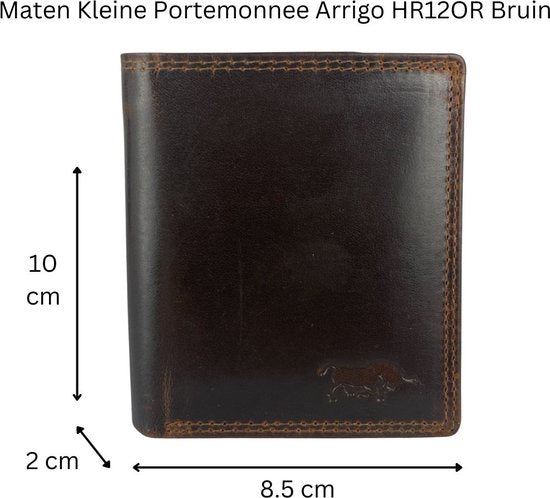 Portemonnee mannen bruin lederen portefeuille heren klein bruine heren portemonnee - Arrigo.nl