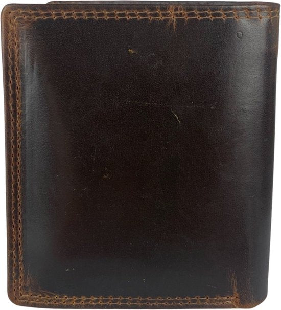 Portemonnee mannen bruin lederen portefeuille heren klein bruine heren portemonnee - Arrigo.nl